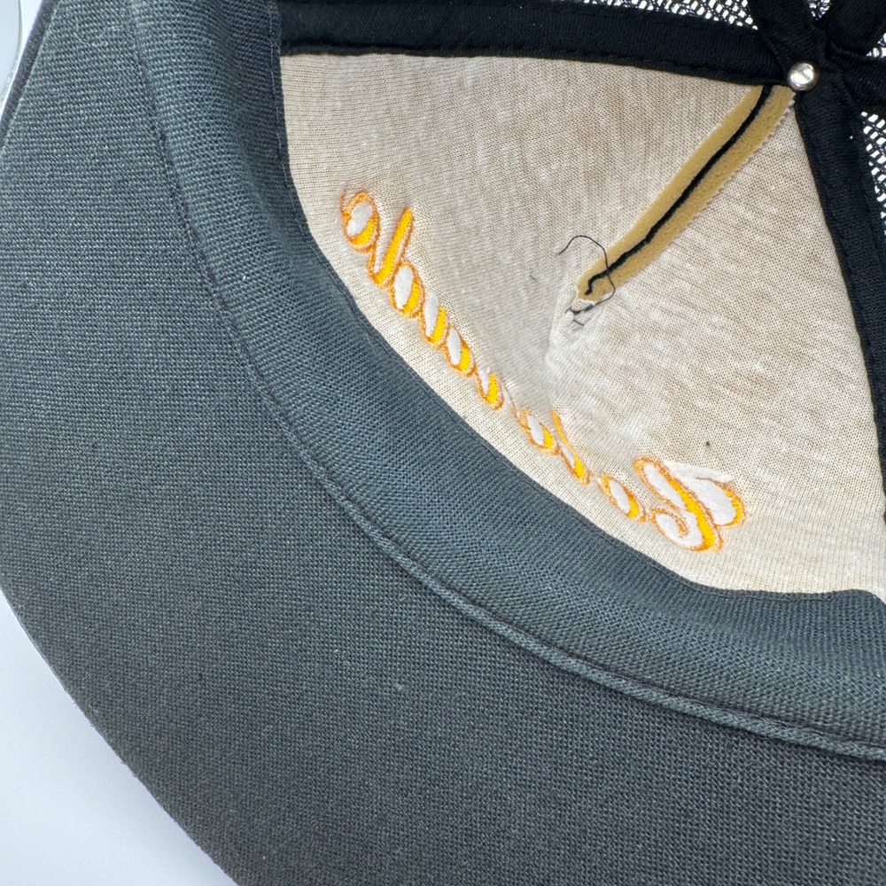 Vtg Colorado SCRIPT Trucker Hat OSFA Black Yellow Scrambled Eggs Mesh Snapback - Picture 11 of 12